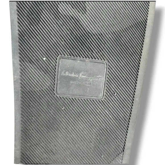 Men's FERRAGAMO Groove 2 Black and Maroon Gancini Pool Slide Sandals - Picture 8 of 10